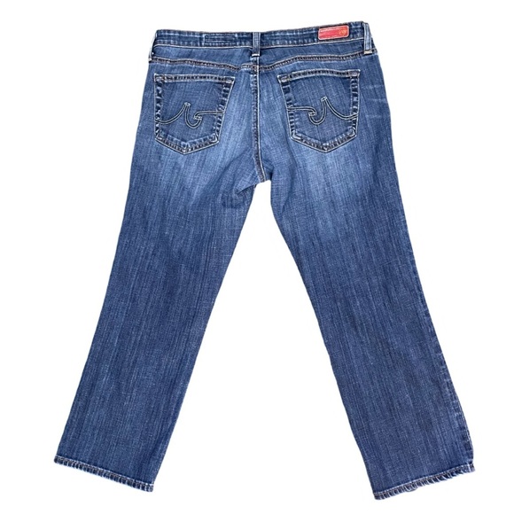 AG Adriano Goldschmied The Capri Blue Denim Cropped Jeans Non Distressed Size 30 - Picture 2 of 11